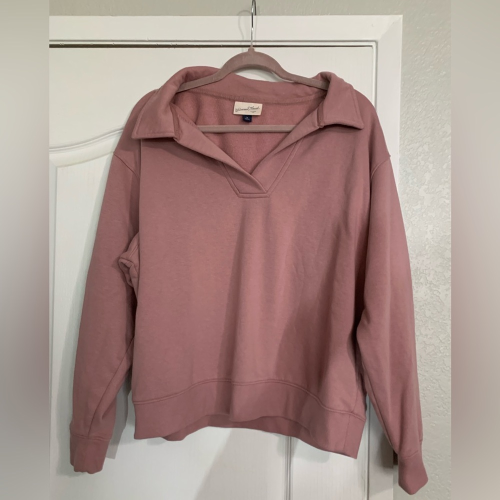 Universal Thread Mauve Pink Collared Pullover Sweatshirt